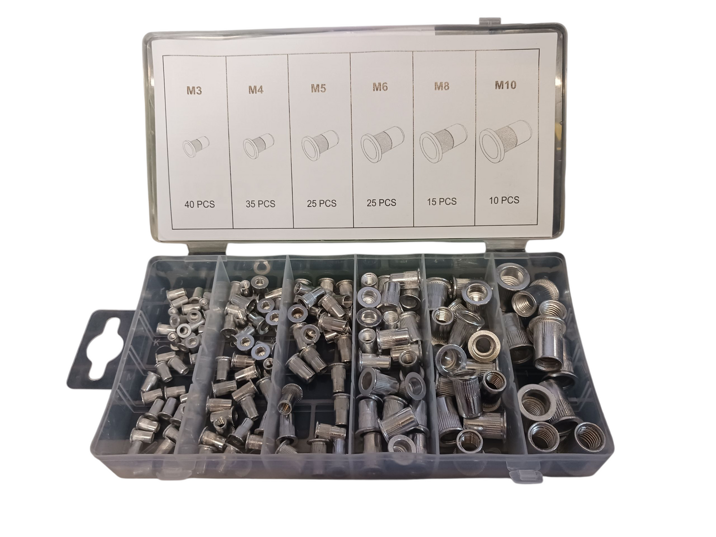Aluminium Nietmuttern Sortiment 150 Teile (M3 - M10)