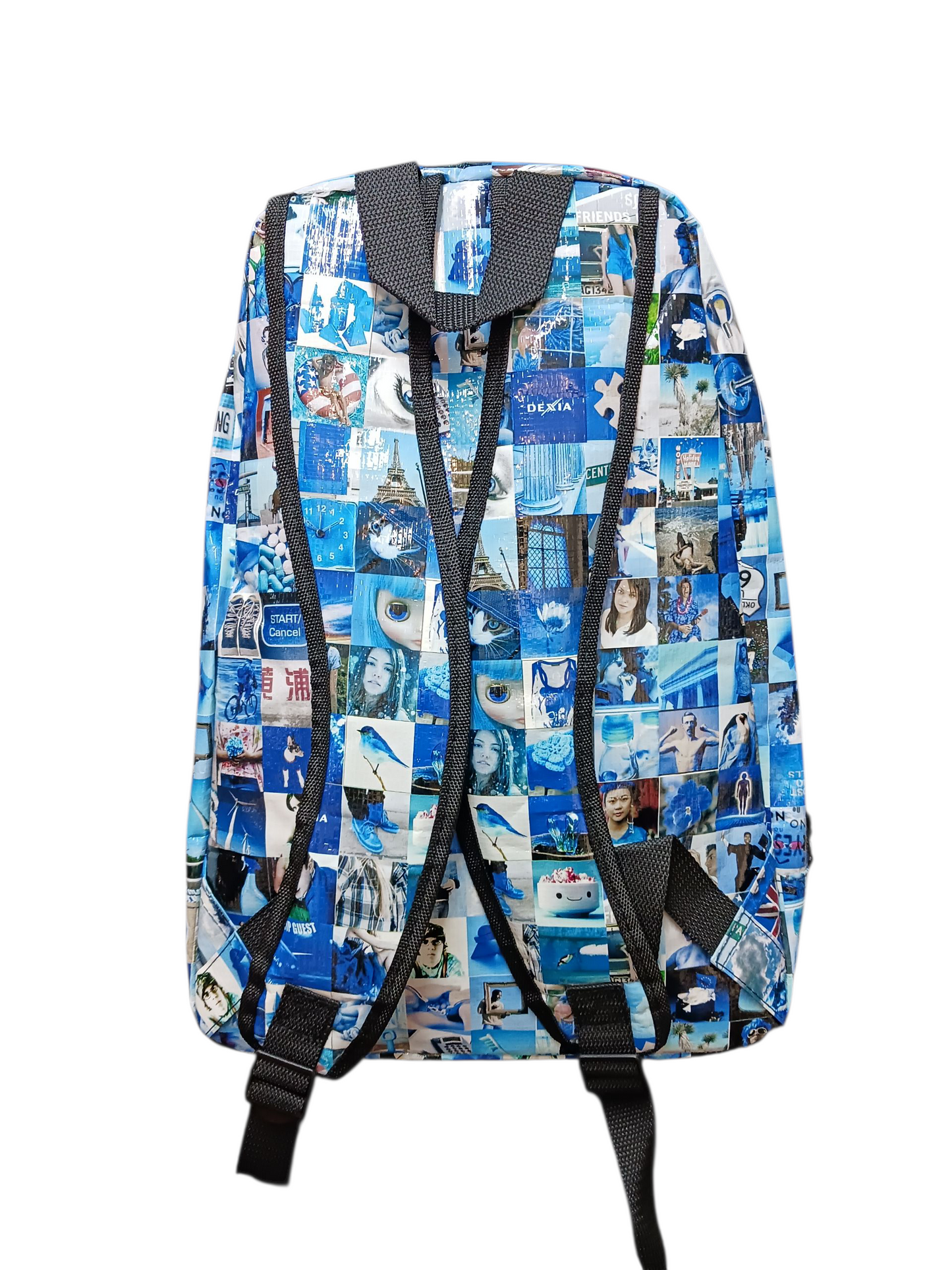 Witziger Rucksack mit Print in Blautönen