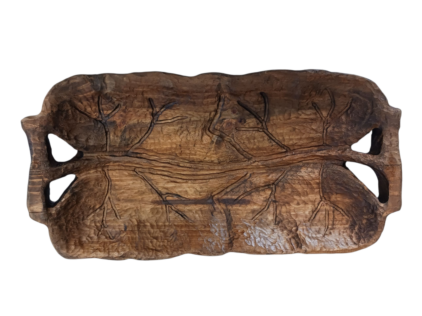 Tablett aus Holz mit Intarsien
